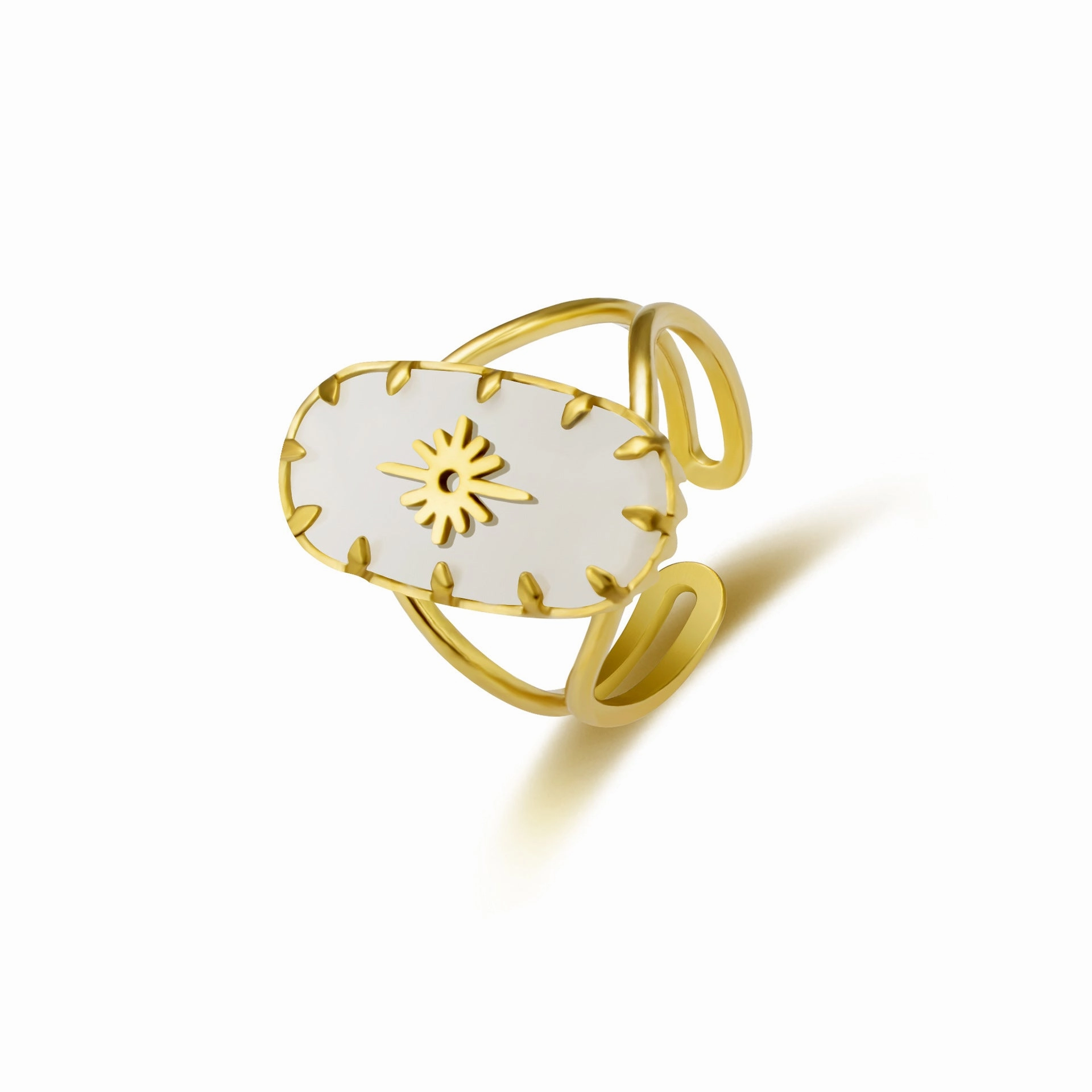 Wholesale French Style Titanium Steel Plated Non Ring