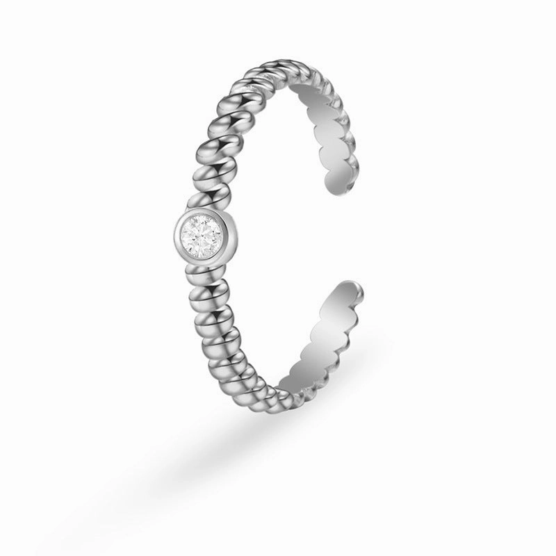Wholesale French Style Titanium Steel Plated Non Ring