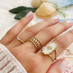Wholesale French Style Titanium Steel Plated Non Ring