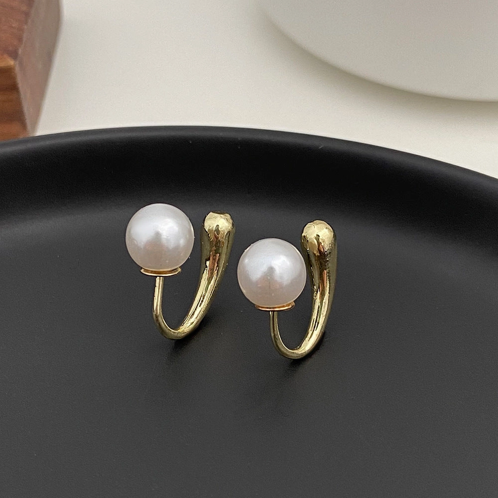 Wholesale French Vintage Pearl Alloy Earrings