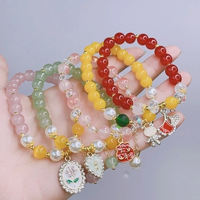 Wholesale Fresh Glass Beaded Bracelet