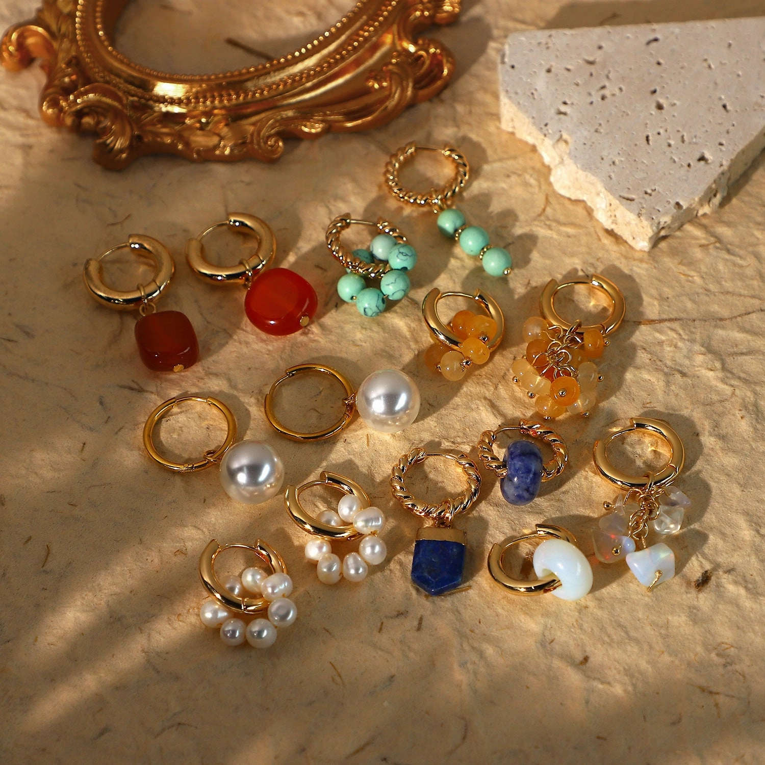 Wholesale Freshwater Pearl Element Alloy Earrings