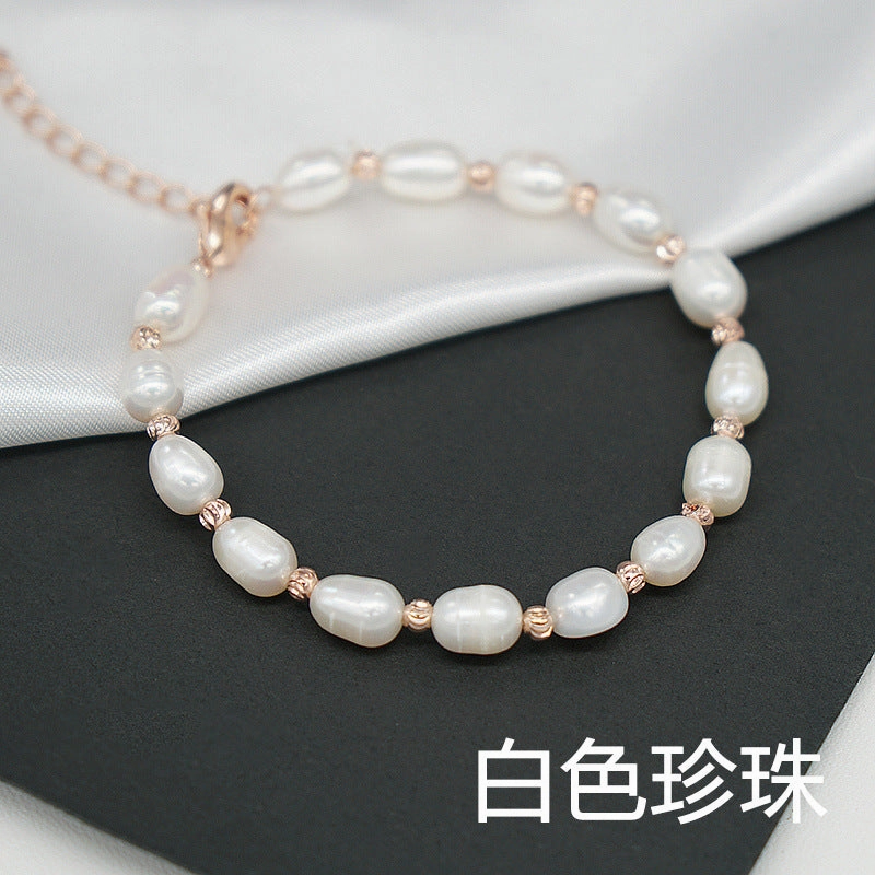 Wholesale Freshwater Pearl Jade Stone Bacelet