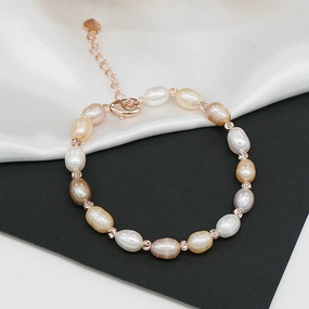 Wholesale Freshwater Pearl Jade Stone Bacelet