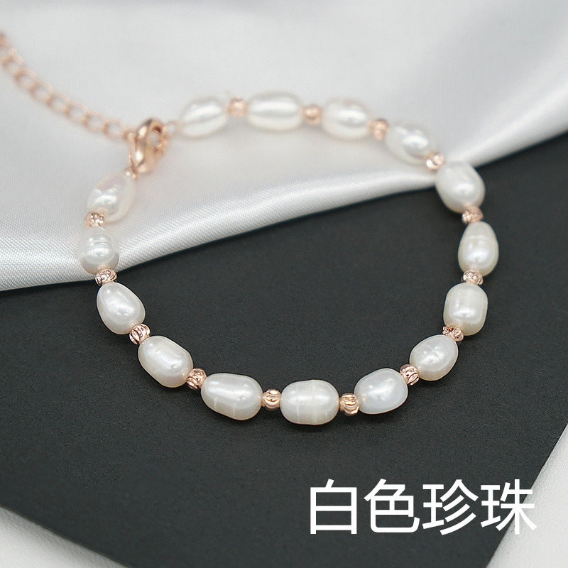 Wholesale Freshwater Pearl Jade Stone Bacelet
