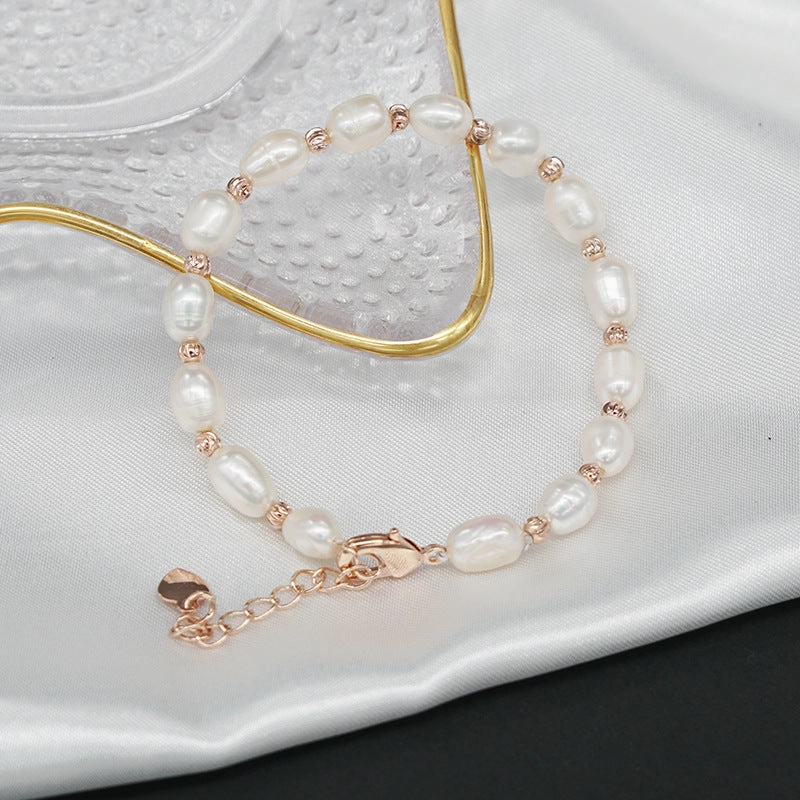 Wholesale Freshwater Pearl Jade Stone Bacelet