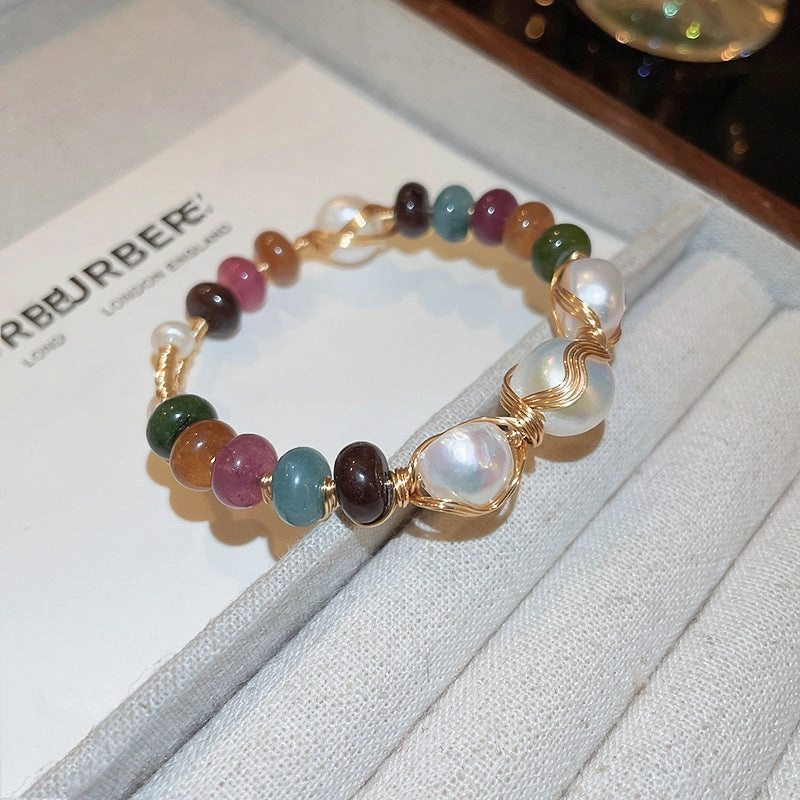 Wholesale Freshwater Pearl Round Bead Fishtail Bracelet