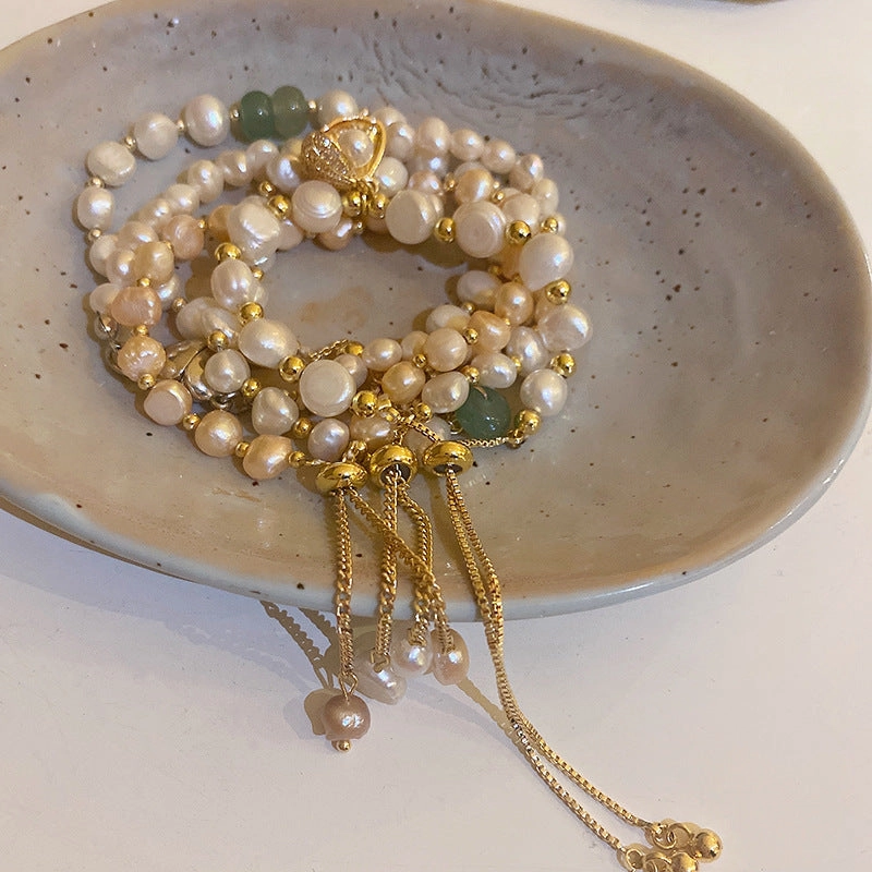 Wholesale Freshwater Pearl Round Bead Fishtail Bracelet