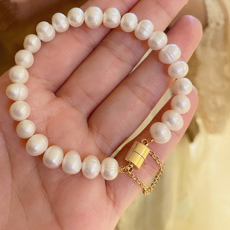 Wholesale Freshwater Pearl Round Bead Fishtail Bracelet