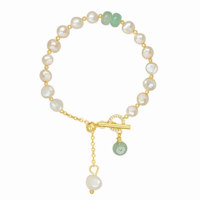 Wholesale Freshwater Pearl Round Bead Fishtail Bracelet