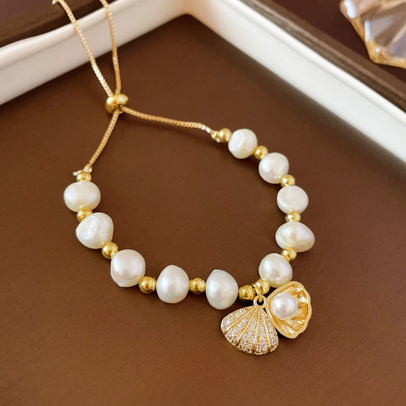 Wholesale Freshwater Pearl Shell Tassel Bracelet