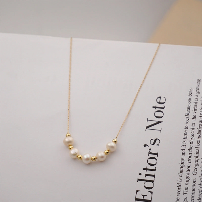 Wholesale Freshwater Pearl Titanium Steel Necklace