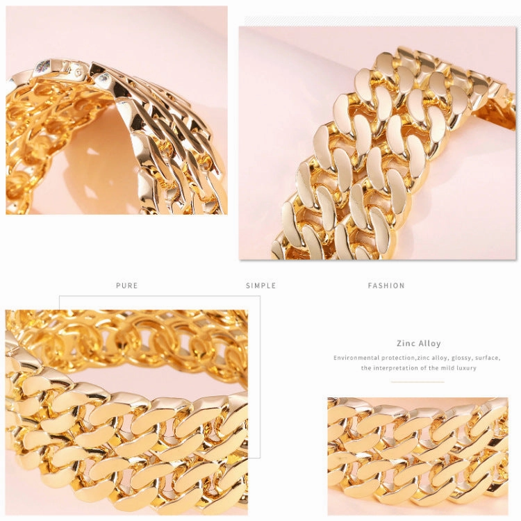 Wholesale Fried Dough Twists Chain Wide Edge Alloy Bracelet