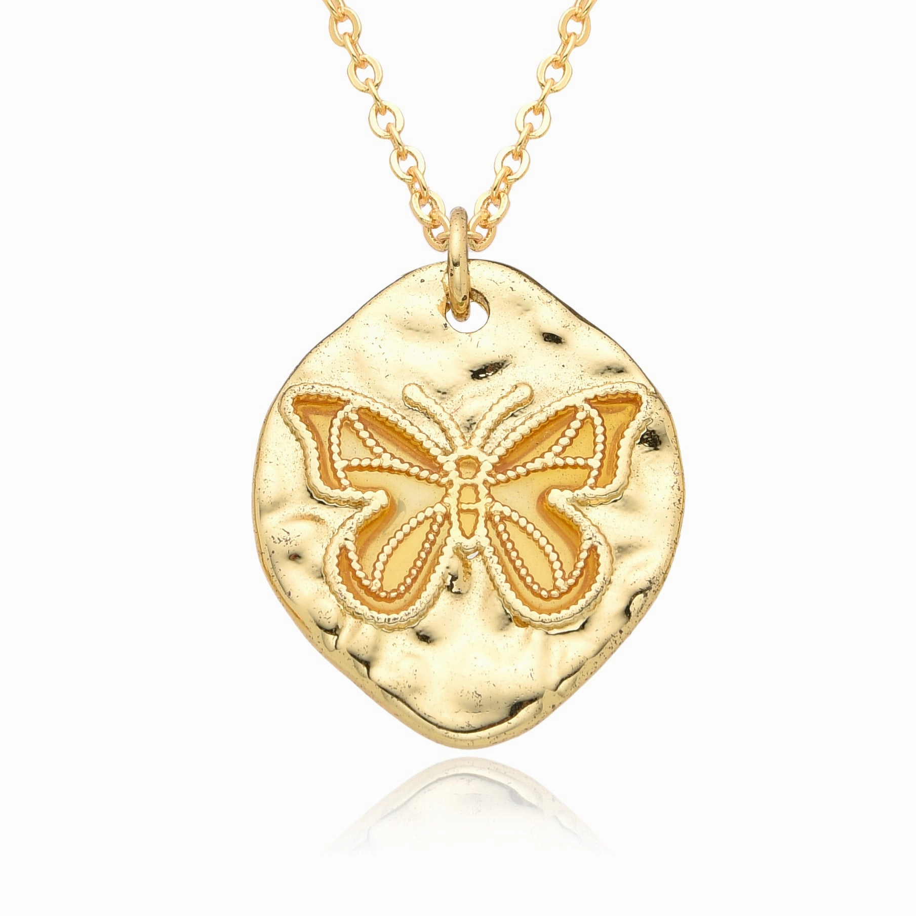 Wholesale Friendship Fossil Drop Oil Micropaved Color Butterfly Necklace