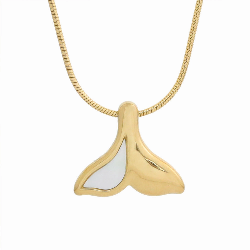 Wholesale Fritillary Fishtail Titanium Steel 18k Gold Snake Bone Chain Necklace
