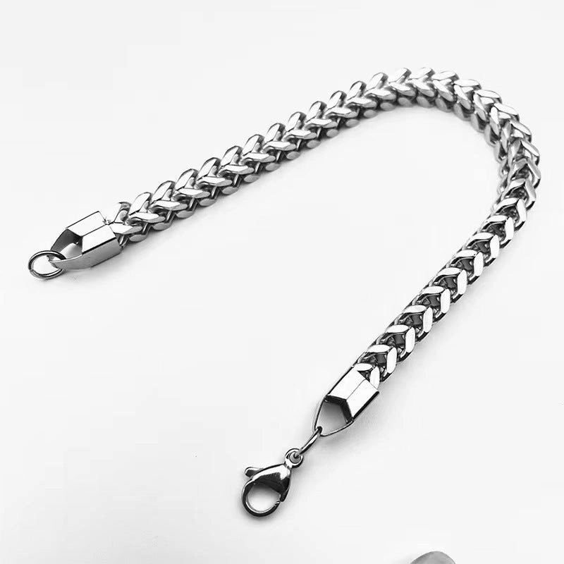 Wholesale Front and Back Chain 6mm Stainless Steel Bracelet