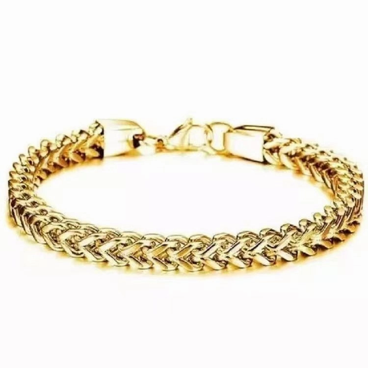 Wholesale Front and Back Chain 6mm Stainless Steel Bracelet