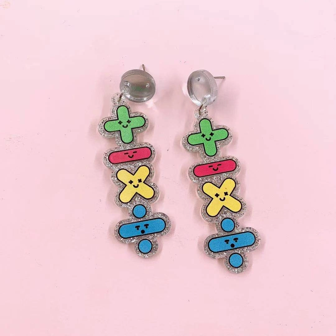 Wholesale Frosted Acrylic Printed Earrings