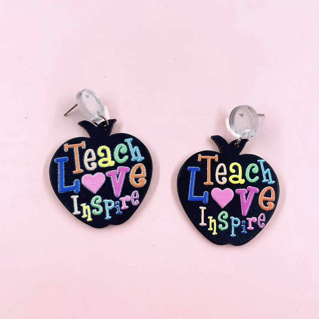 Wholesale Frosted Acrylic Printed Earrings