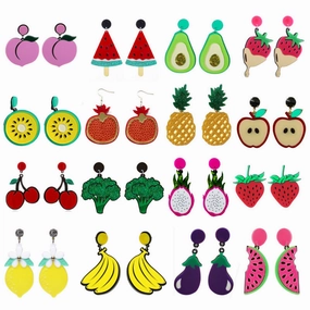 Wholesale Fruit and Vegetable Series Acrylic Earrings