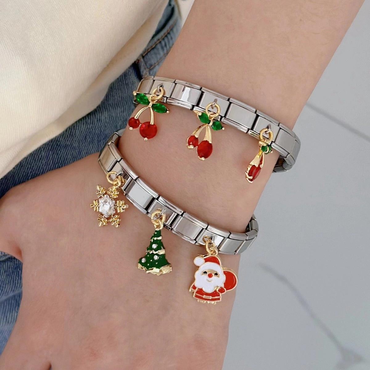 Wholesale Fruit Cherry Creative Christmas Elements Personalized Bracelet