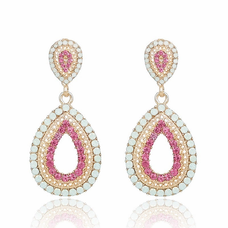 Wholesale Full Diamond Acrylic Cutout Earrings
