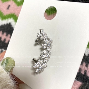 Wholesale Full Diamond Flower Alloy/silver Plated/gold Plated Earrings