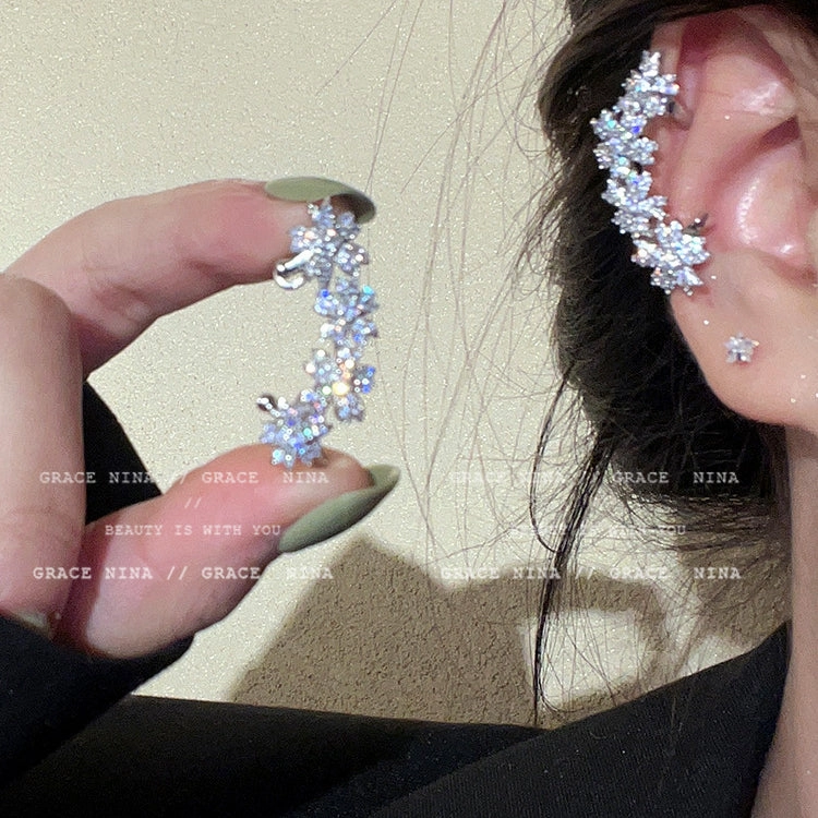 Wholesale Full Diamond Flower Alloy/silver Plated/gold Plated Earrings