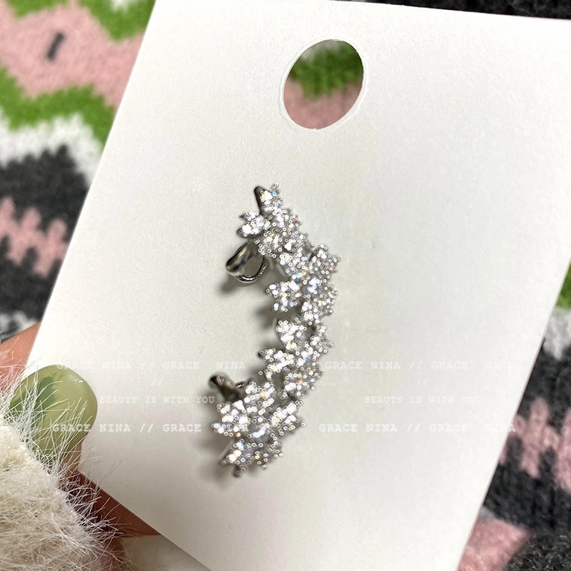 Wholesale Full Diamond Flower Alloy/silver Plated/gold Plated Earrings