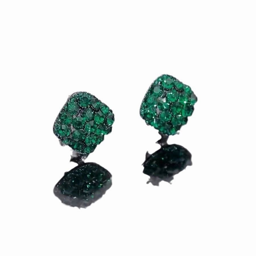 Wholesale Full Diamond Geometric Rhombus Full Diamond Earrings
