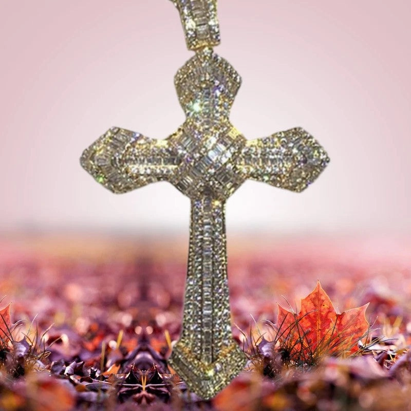 Wholesale Full Diamond Hip Hop Cross Necklaces