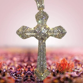 Wholesale Full Diamond Hip Hop Cross Necklaces