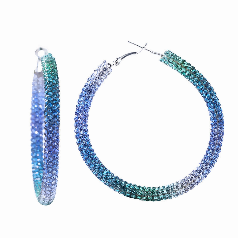 Wholesale Full Diamond Large Circles Alloy Earrings