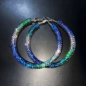 Wholesale Full Diamond Large Circles Alloy Earrings