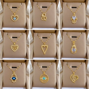Wholesale Full Diamond Luxury Women's Versatile Collarbone Titanium Steel Necklace