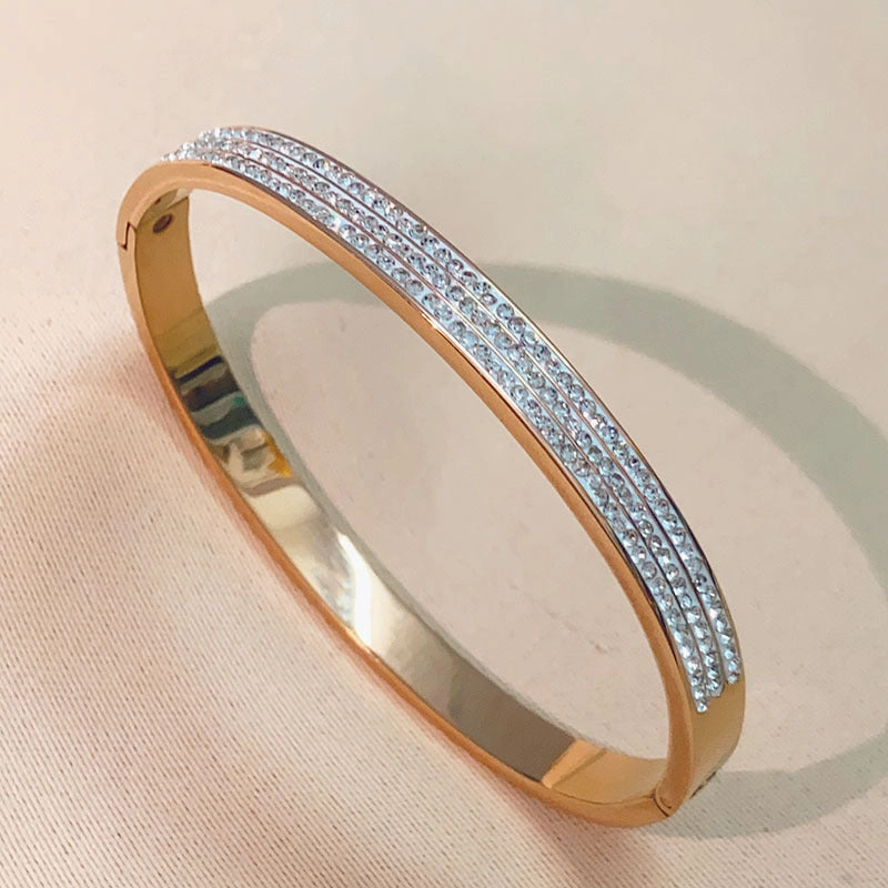 Wholesale Full Diamond Non-fading Titanium Steel Bracelet