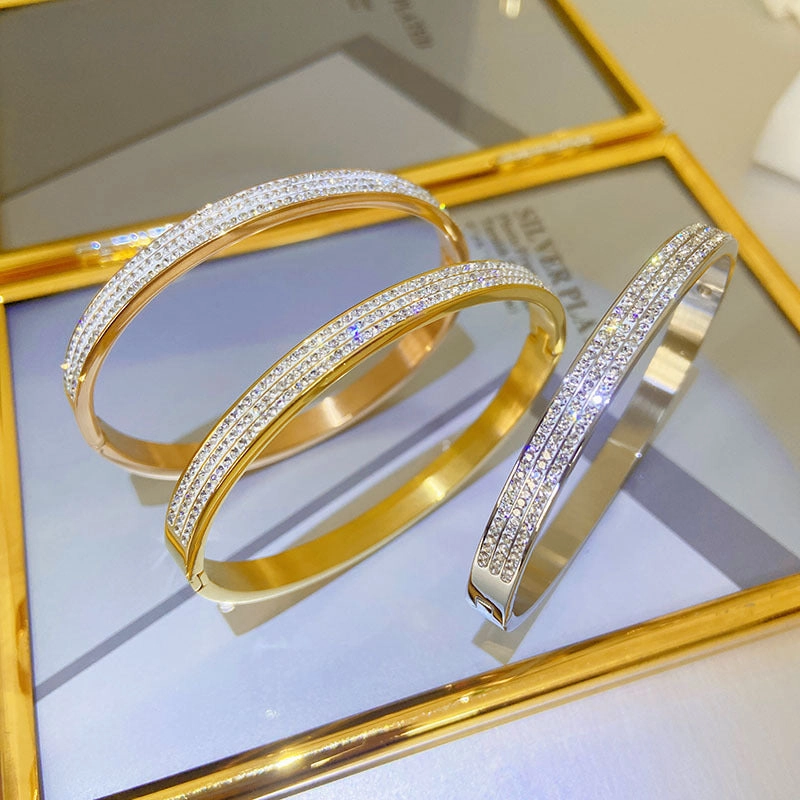 Wholesale Full Diamond Non-fading Titanium Steel Bracelet