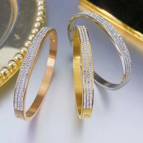 Wholesale Full Diamond Non-fading Titanium Steel Bracelet