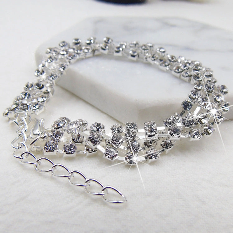 Wholesale Full Diamond Shiny All-Match Bracelet