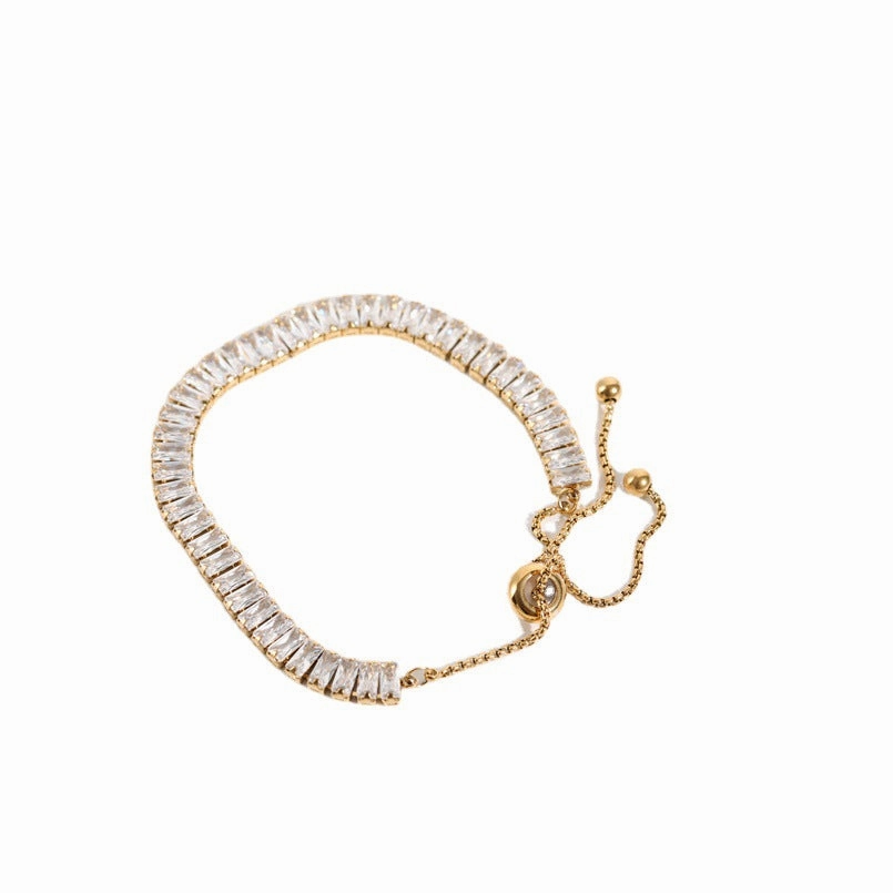 Wholesale Full Diamond Zircon Drawstring Necklace Bracelet Set