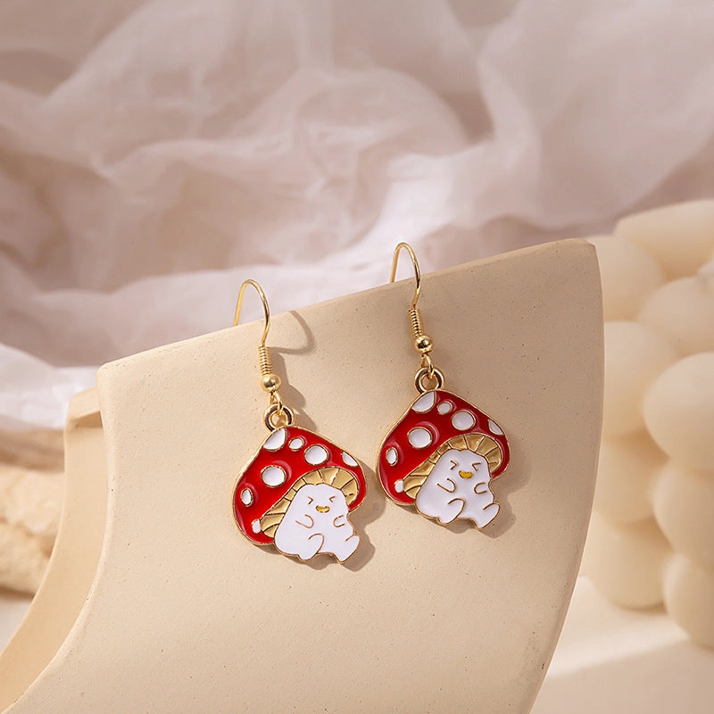 Wholesale Fun Cartoon Asymmetric Alloy Earrings