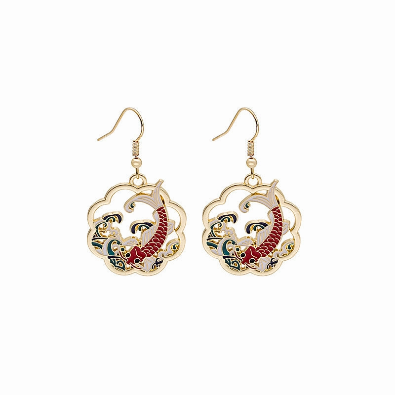 Wholesale Fun Cartoon Asymmetric Alloy Earrings
