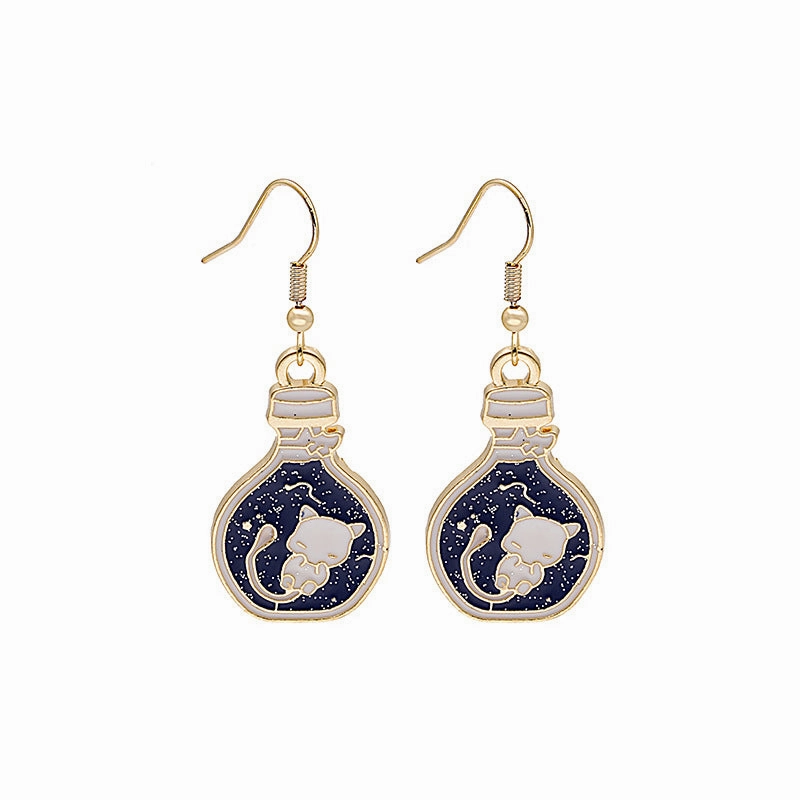 Wholesale Fun Cartoon Asymmetric Alloy Earrings