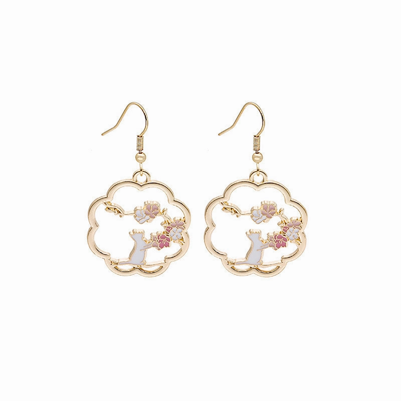 Wholesale Fun Cartoon Asymmetric Alloy Earrings