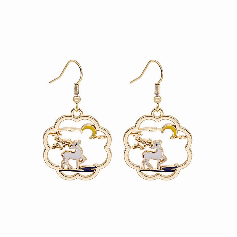 Wholesale Fun Cartoon Asymmetric Alloy Earrings