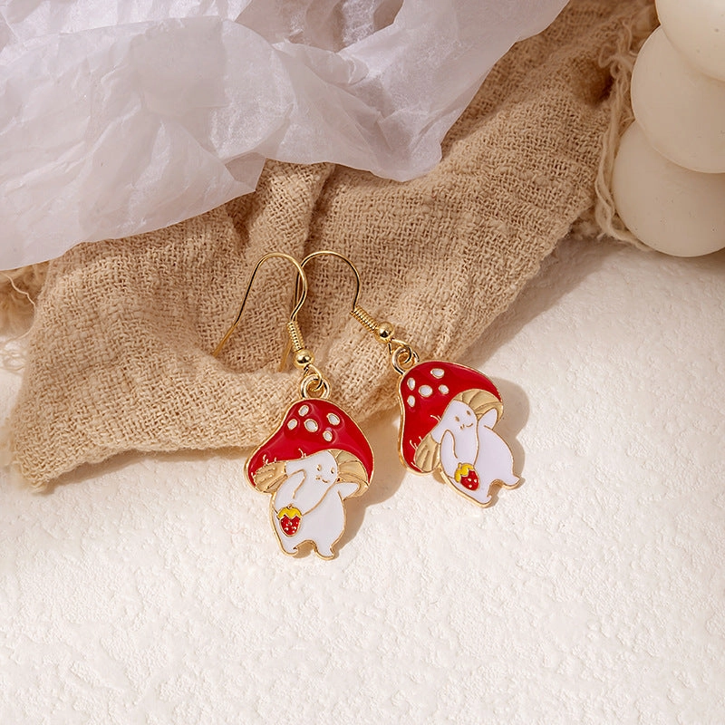 Wholesale Fun Cartoon Asymmetric Alloy Earrings