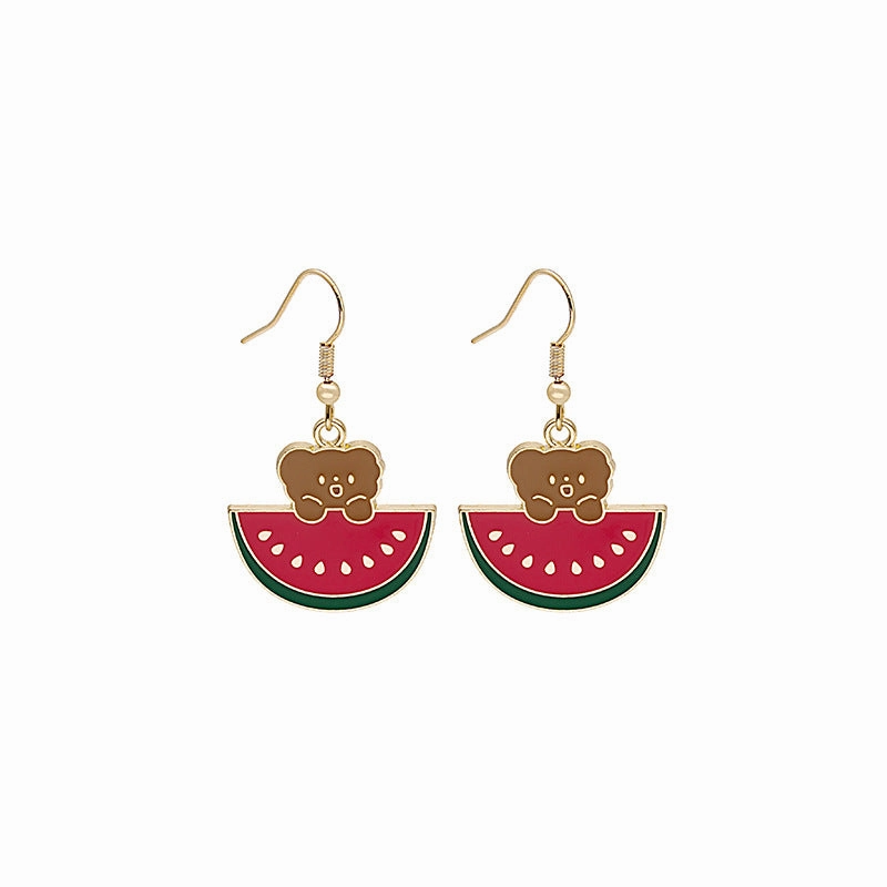 Wholesale Fun Cartoon Asymmetric Alloy Earrings