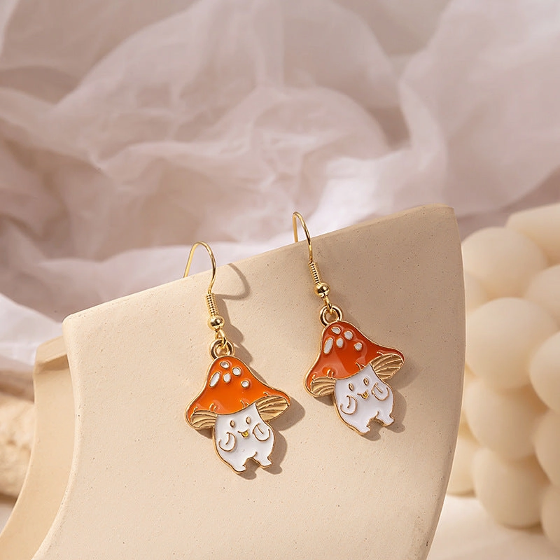 Wholesale Fun Cartoon Asymmetric Alloy Earrings