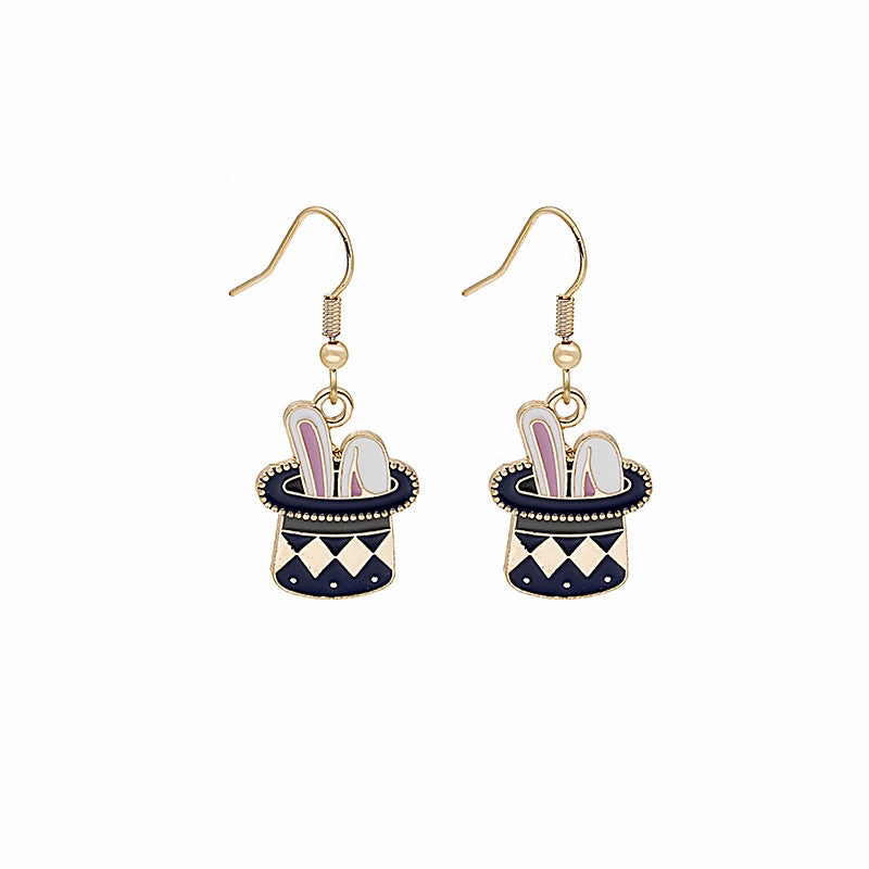 Wholesale Fun Cartoon Asymmetric Alloy Earrings