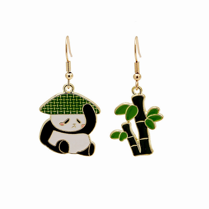 Wholesale Fun Cartoon Asymmetric Alloy Earrings